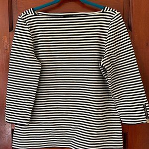 Talbots Boat Neck Striped 3/4 lengh Shirt - Medium